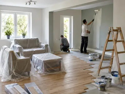Σαλόνι κατά τη διάρκεια ανακαίνισης